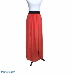Hot Gal sheer maxi overlay pull on mini skirt